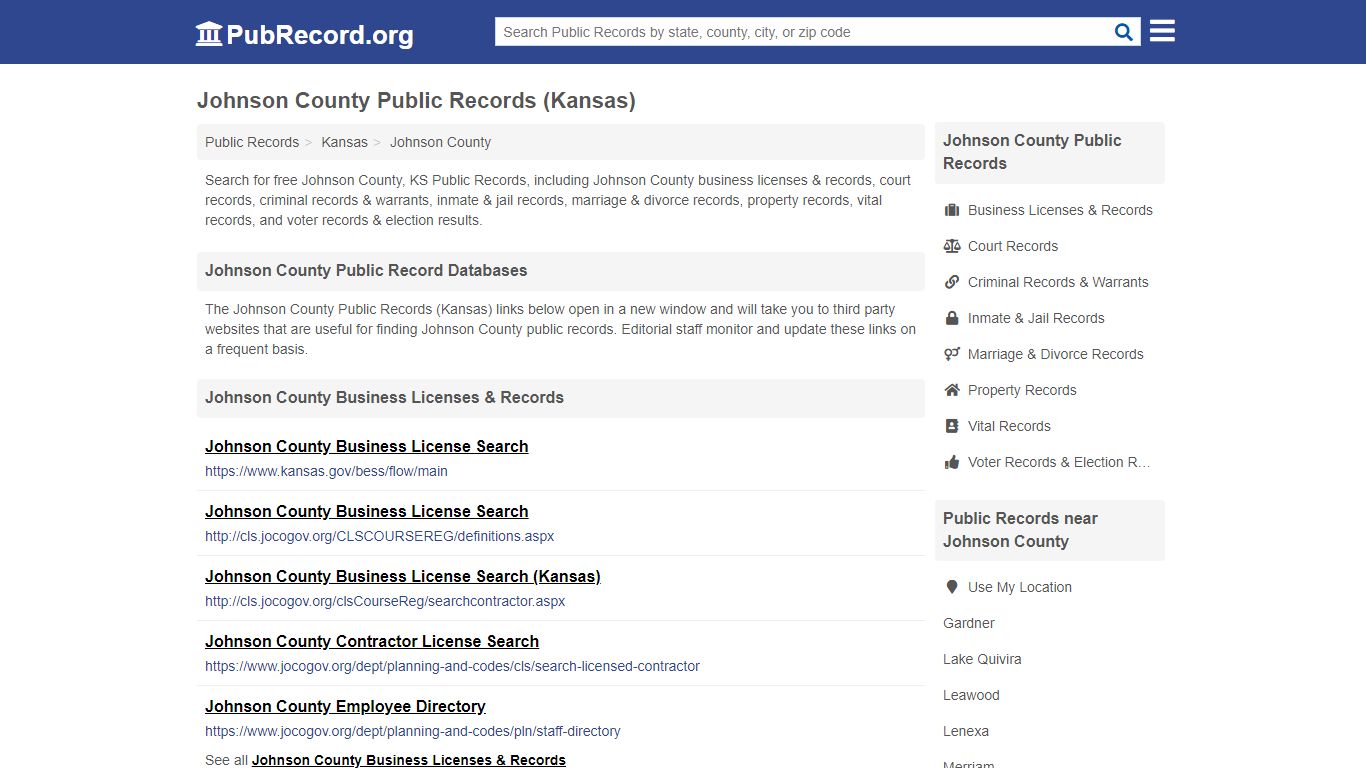 Free Johnson County Public Records (Kansas Public Records) - PubRecord.org